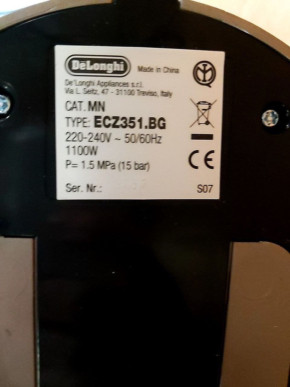 Pákový kávovar DeLonghi ECZ351.BG