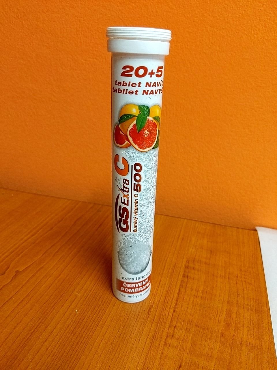 Šumivé tablety GS GS Extra C500 šumivý, červený pomeranč