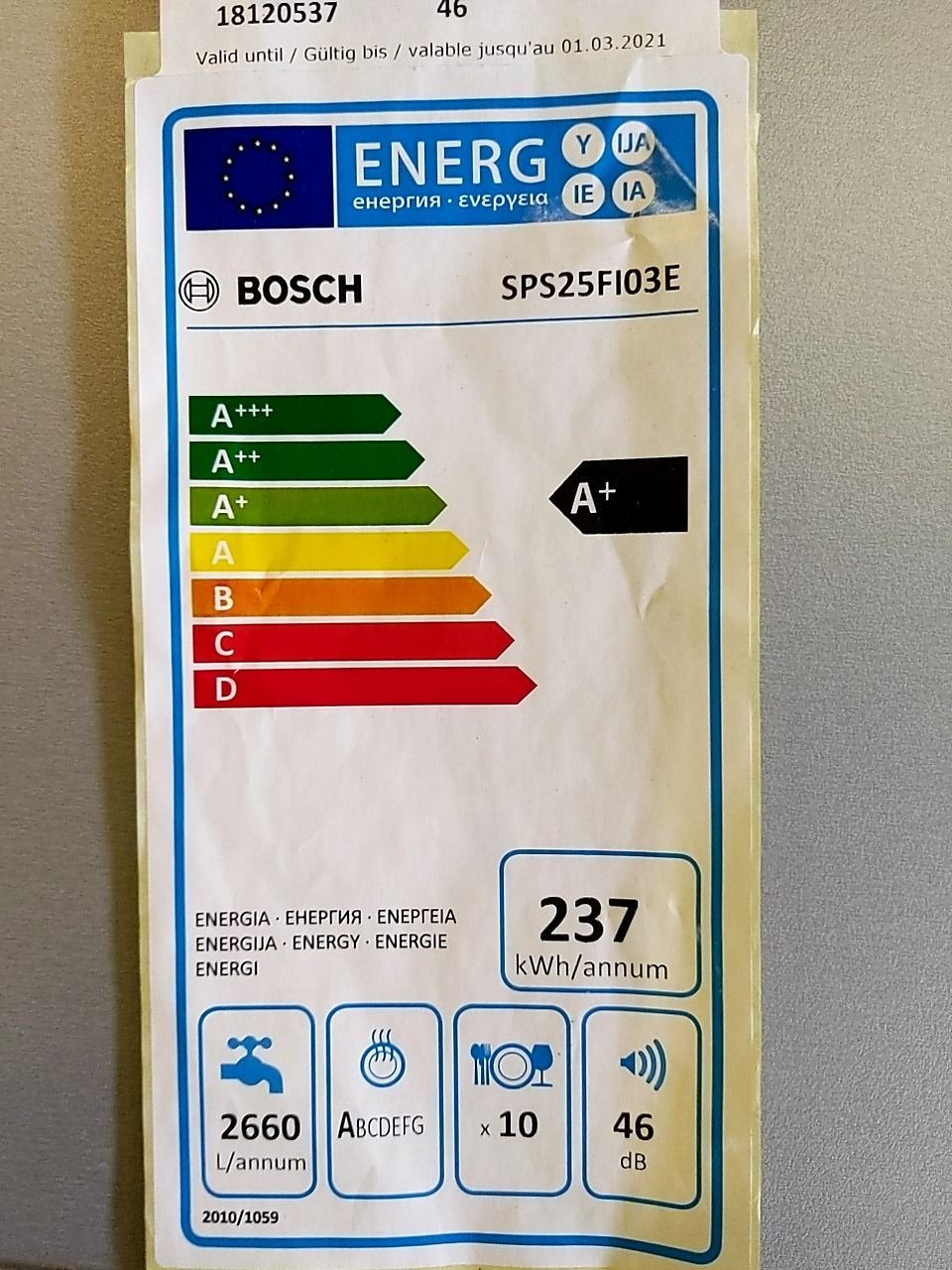 Vestavná myčka nádobí Bosch SPS25FI03E/64