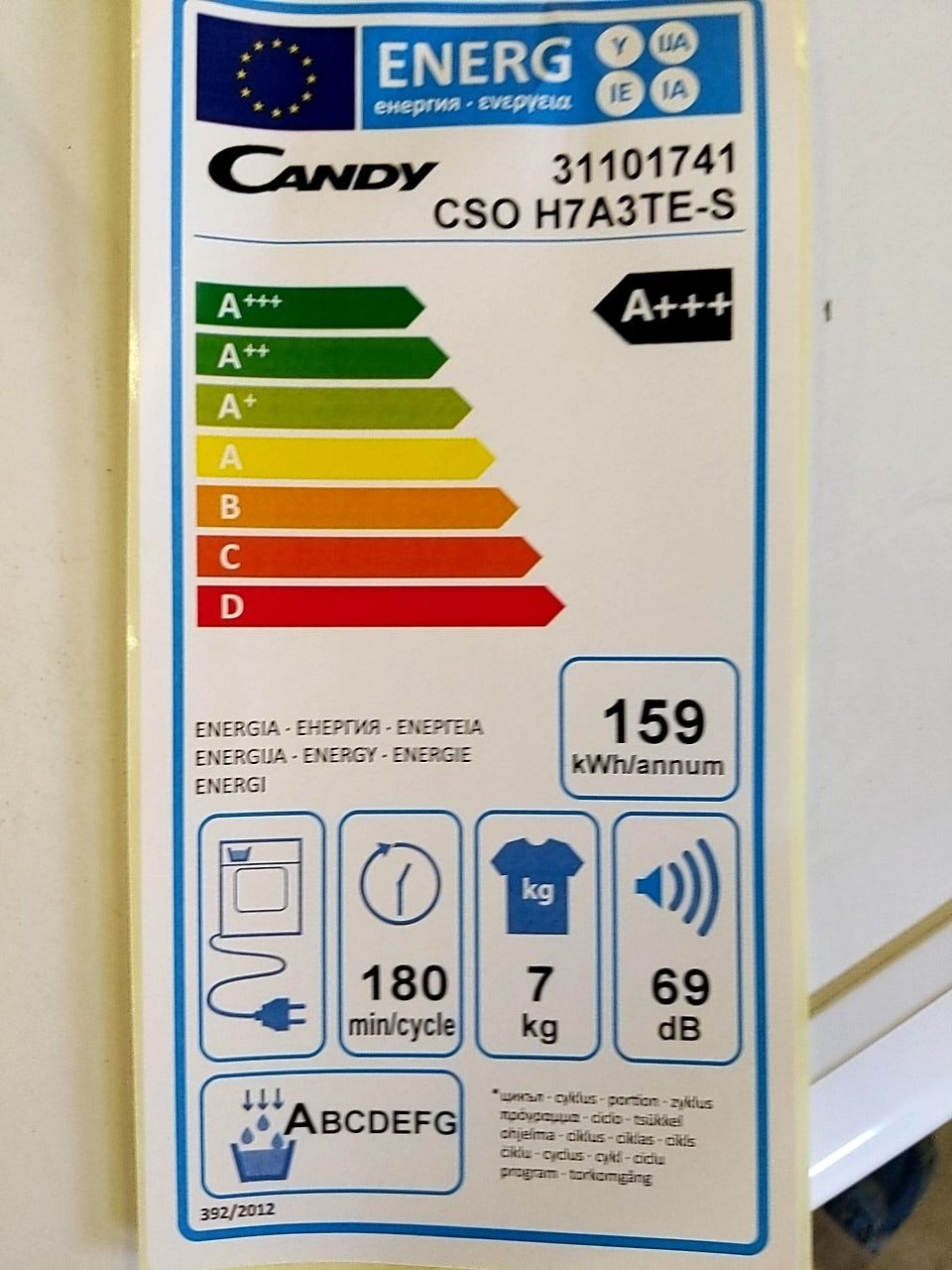 Sušička Candy CSO H7A3TE-S