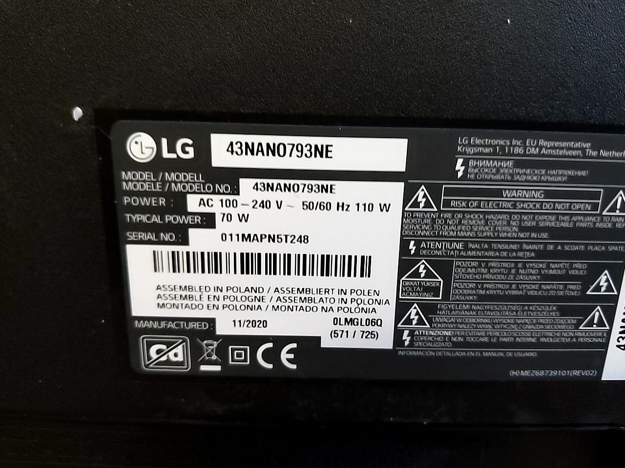 LED TV LG 43NANO793NE