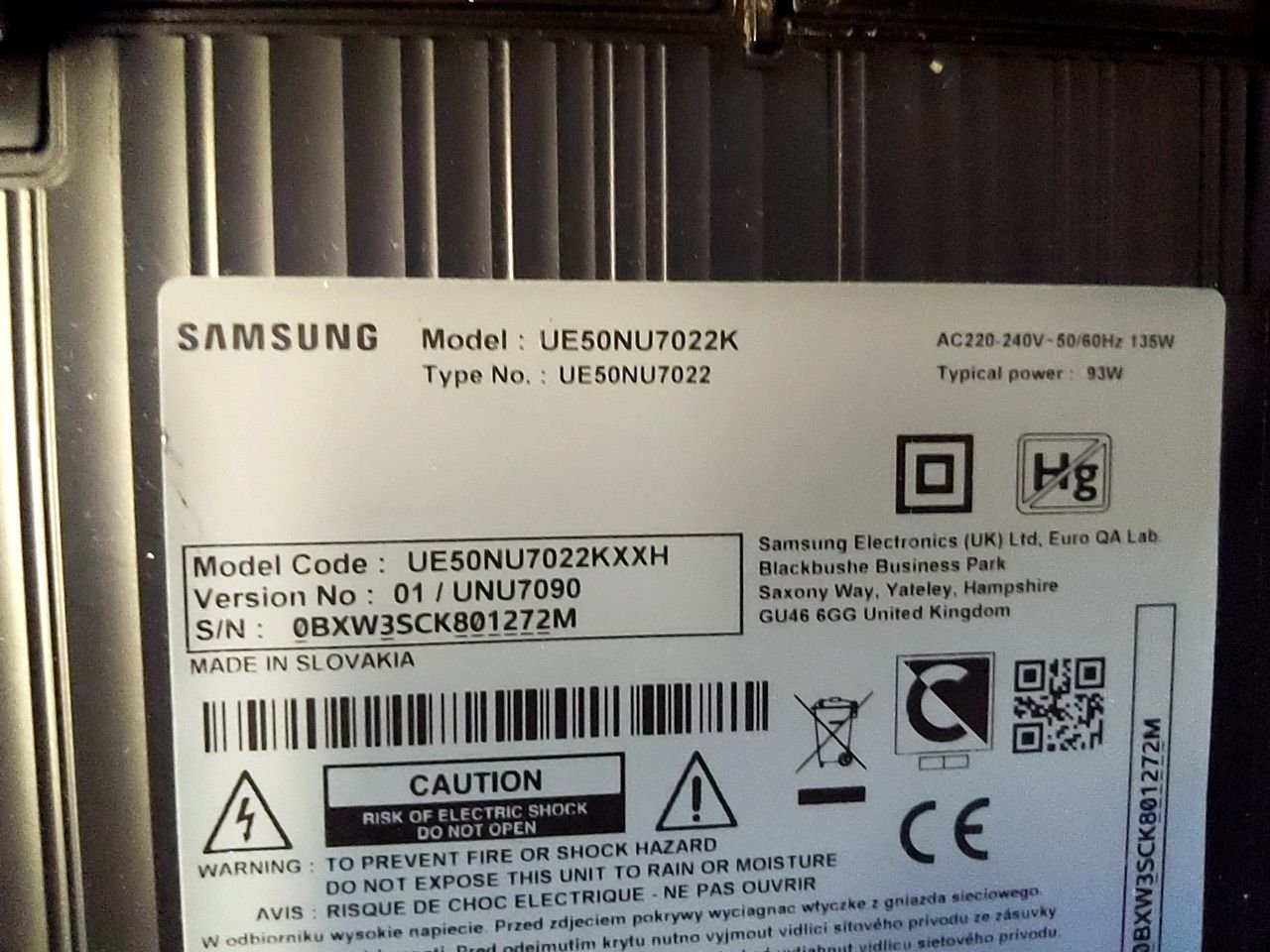 LED TV Samsung UE50NU7022K