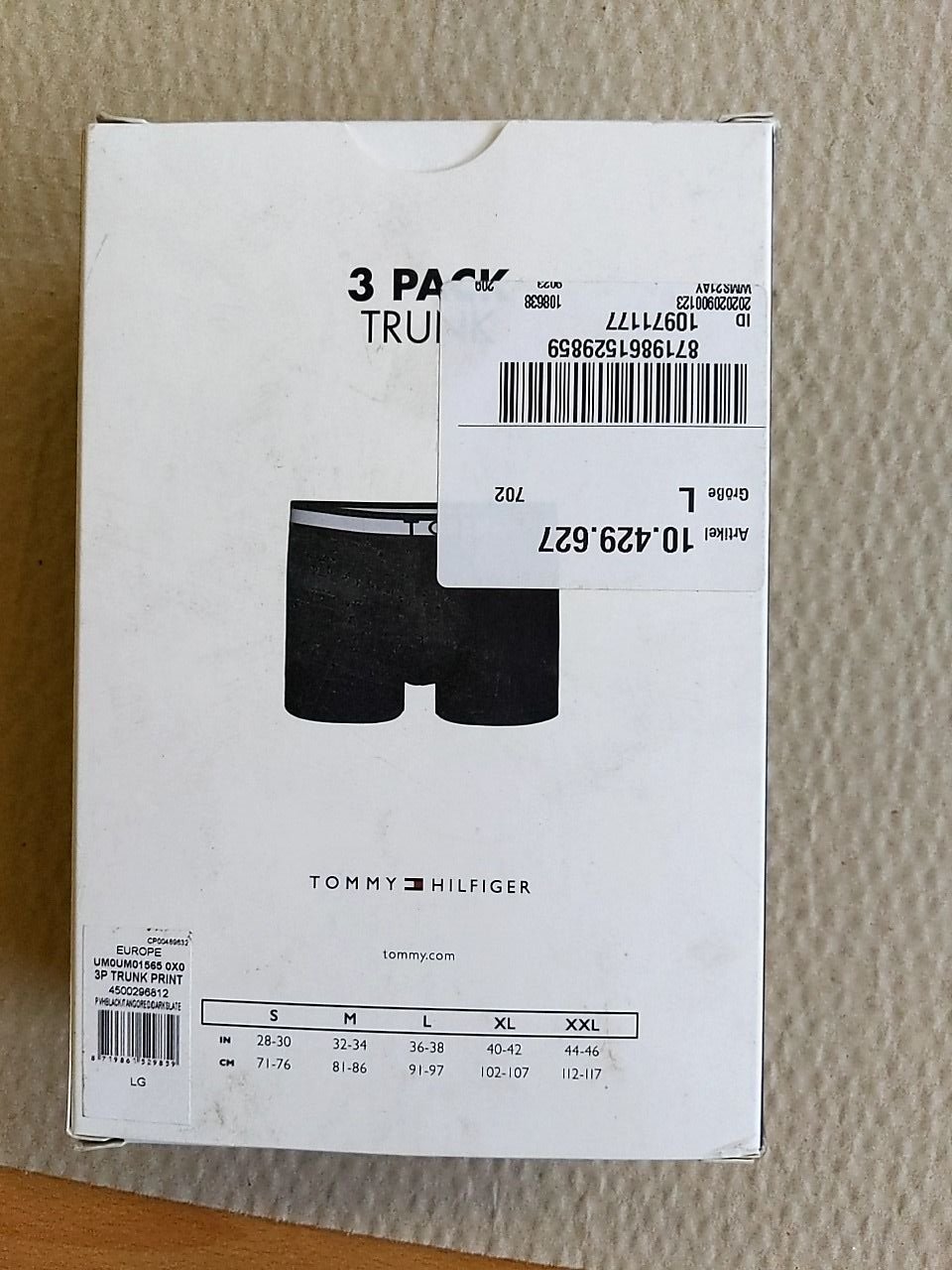 Pánské spodní prádlo Tommy Hilfiger 3ks v balení, velikost L