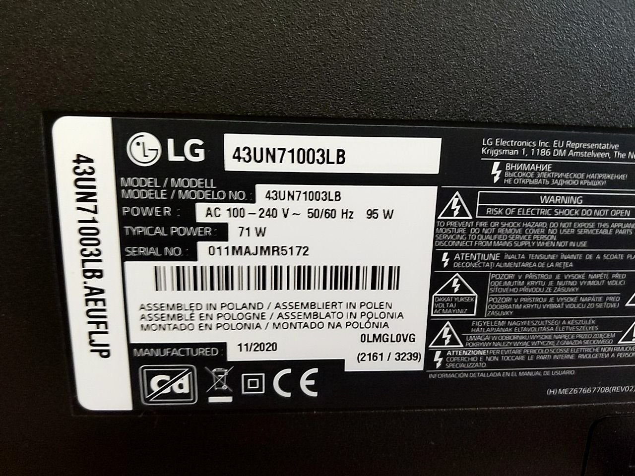 Led TV LG 43UN71003LB