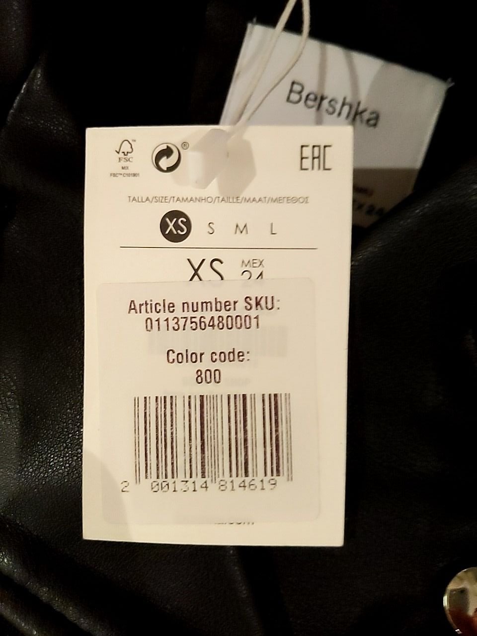 Bunda Bershka 100% viskóza, velikost XS EUR