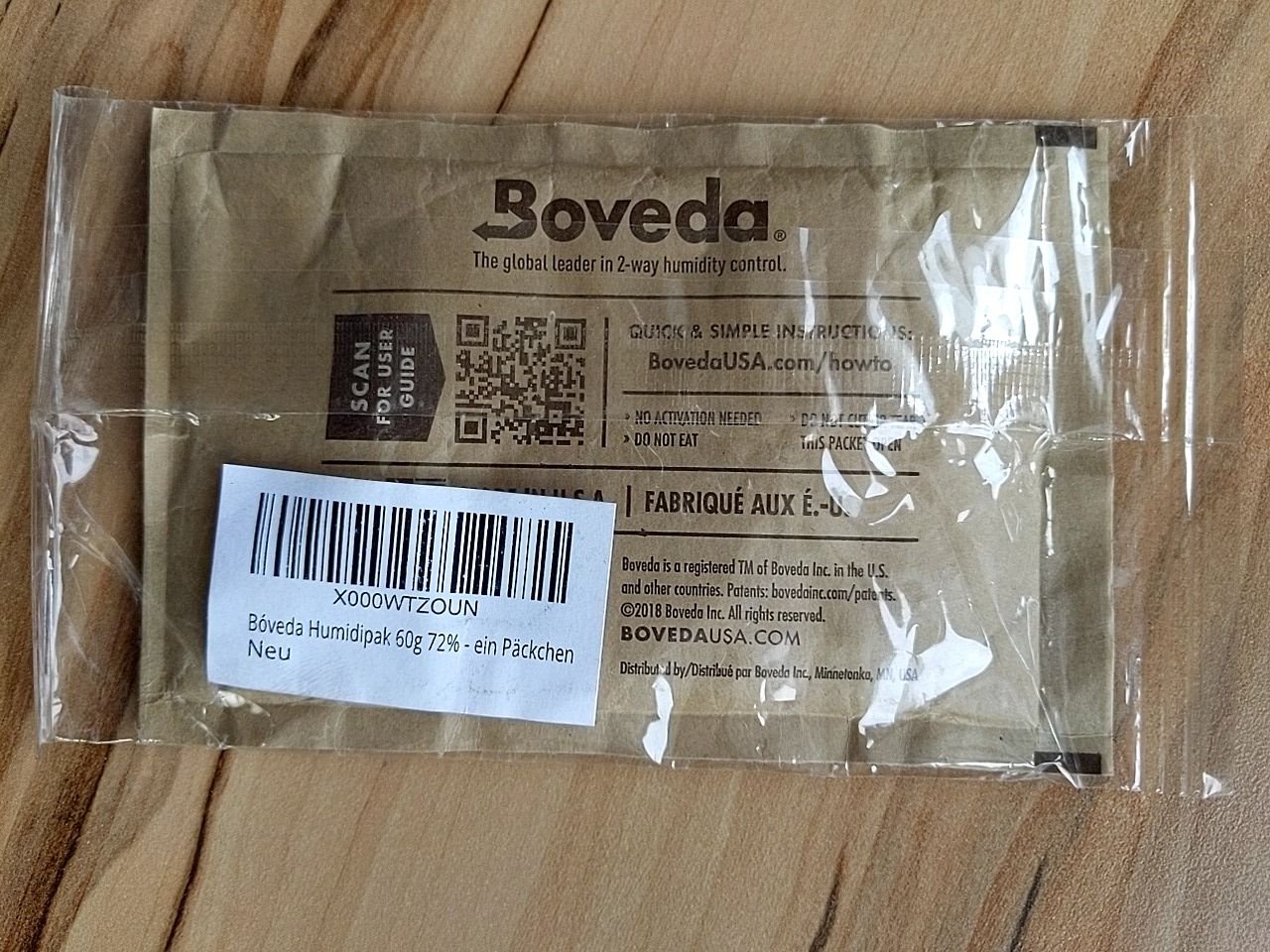 Zvlhčovací balíček Bóveda Humidipak 60g 72%