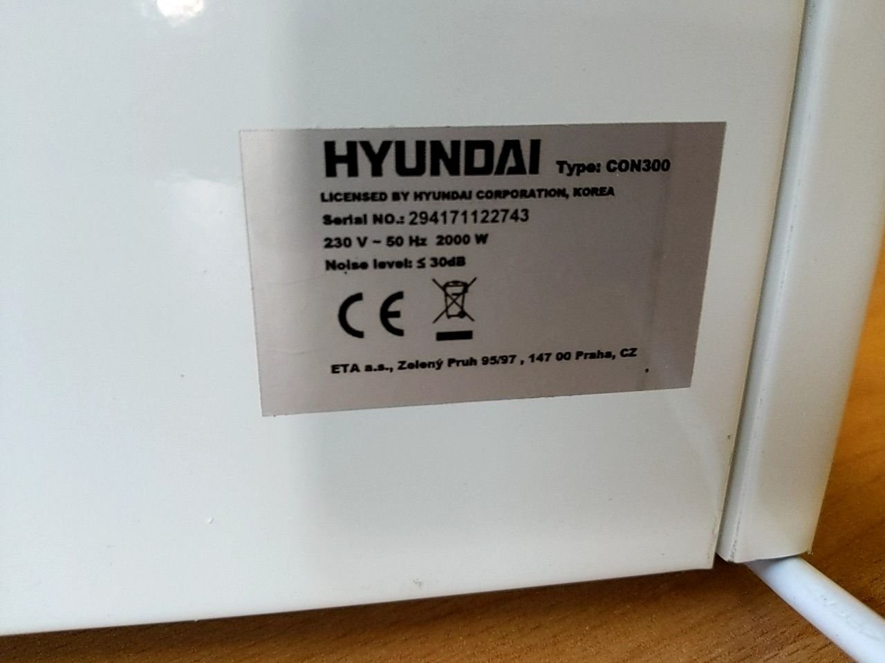 Teplovzdušný konvektor Hyundai CON 300