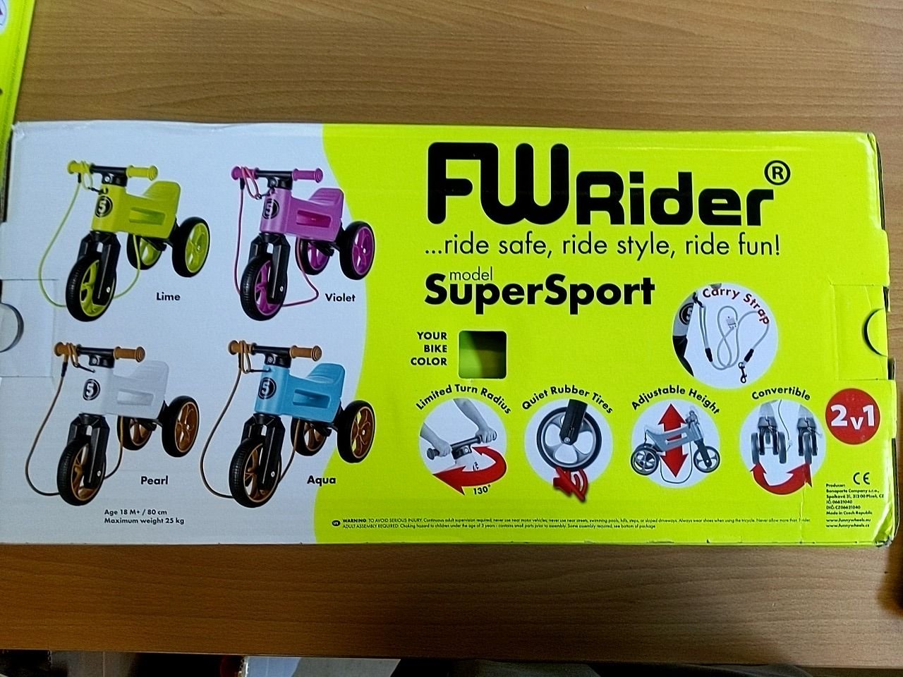 Dětské odrážedlo FWRider Super Sport (zelené)