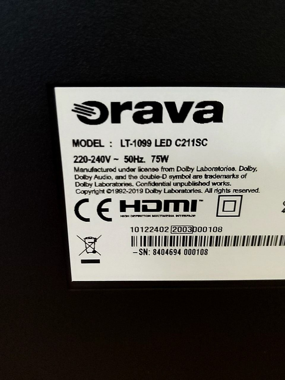 Led TV Orava LT-1099 LED C211SC