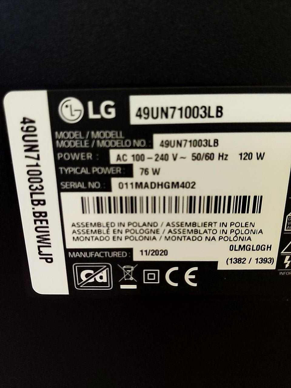 Led TV LG 49UN71003LB