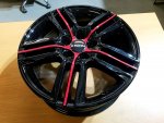 Hliníkový disk Ronal R57 jetblack-red spoke