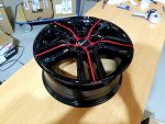 Hliníkový disk Ronal R57 jetblack-red spoke