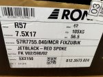 Hliníkový disk Ronal R57 jetblack-red spoke