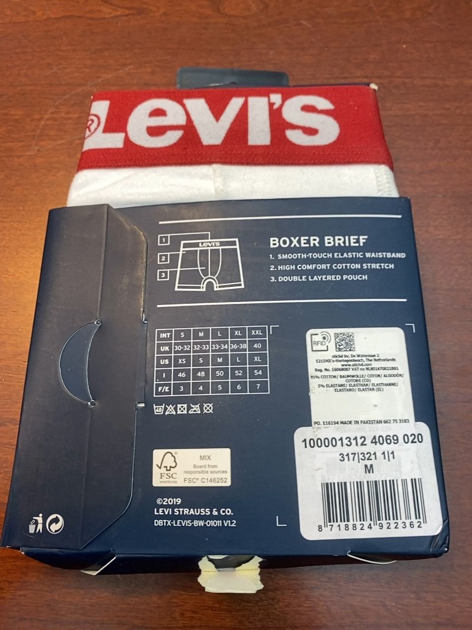 boxerky Levis velikost M