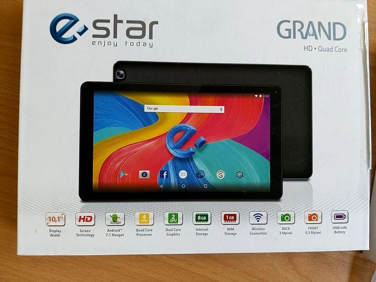 Tablet 10.1 eStar Grand HD 10.1 WiFi 10.1", 8 GB, WF, BT, Android 7.1 - černý