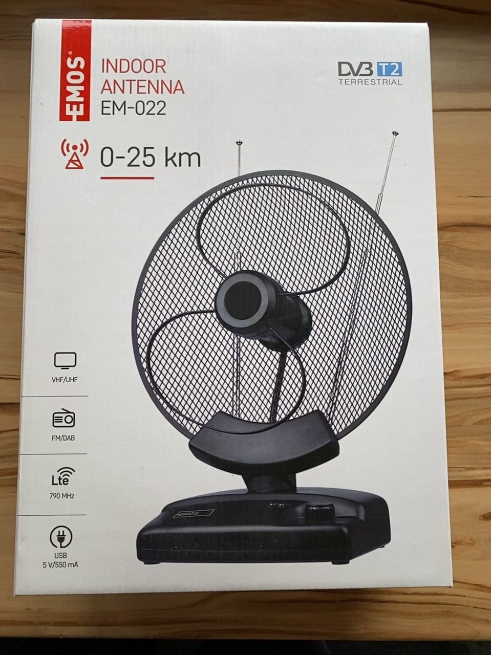 DVB T2 pokojová anténa Emos EM-022