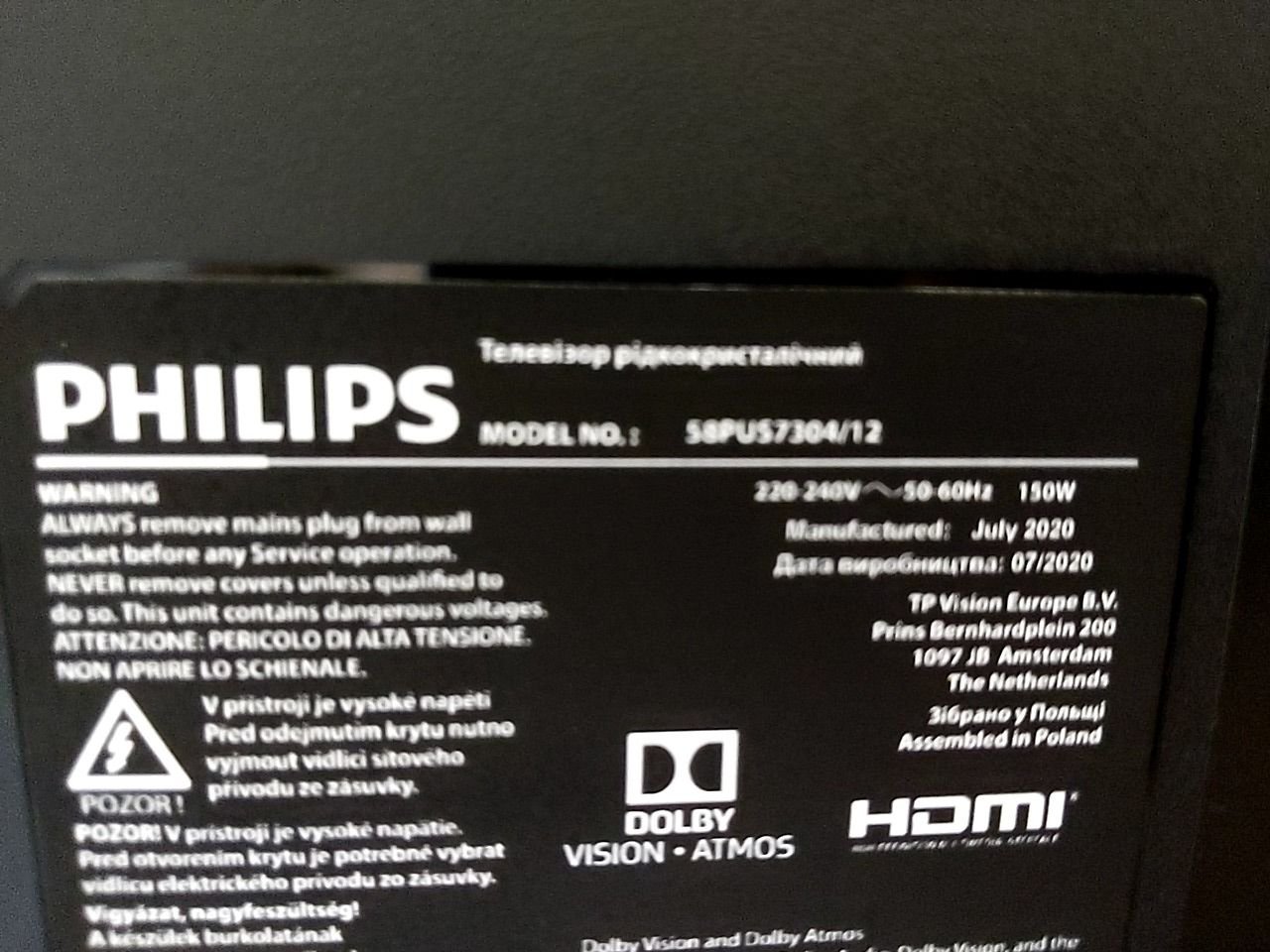 LED TV Philips 58PUS7304/12
