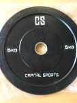 2x gumové závaží na činku (5kg) Capital Sports Resilior (10028766)