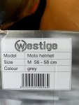 Moto helma Westige Velikost M (56-58cm) - šedá