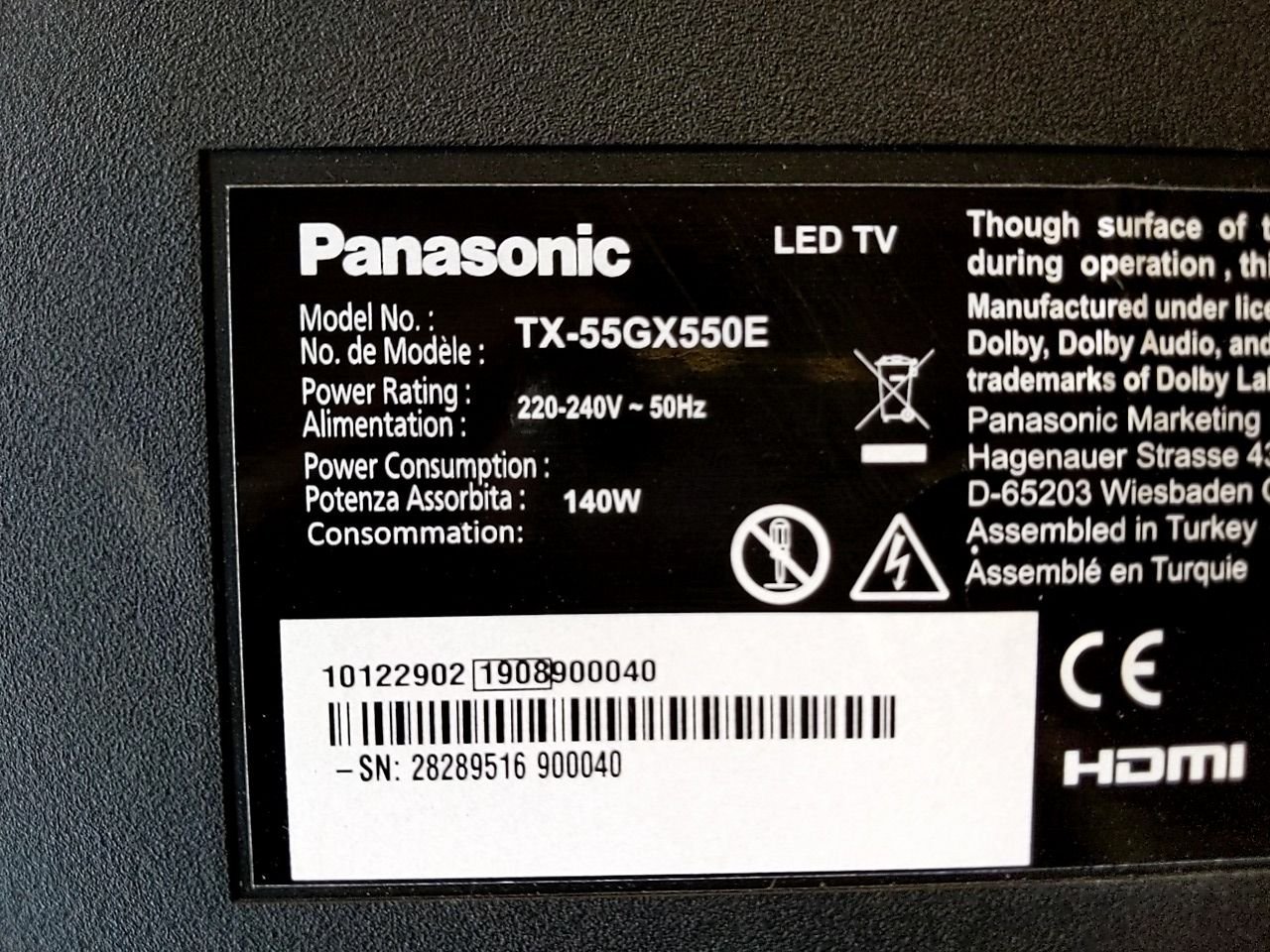 Televize Panasonic TX-55GX550E