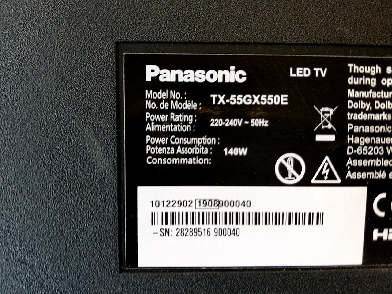 Televize Panasonic TX-55GX550E