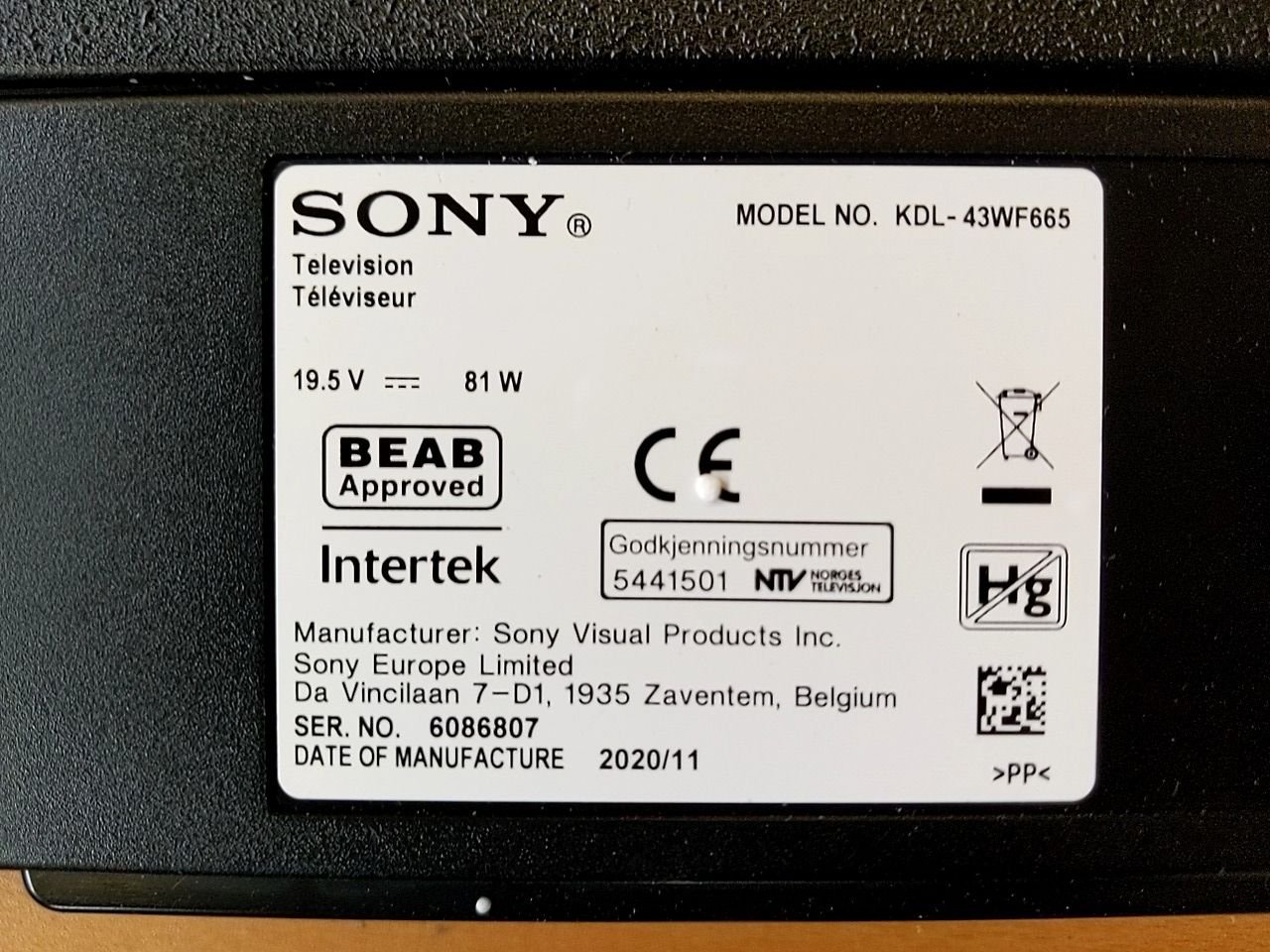 Televize Sony KDL - 43WF665