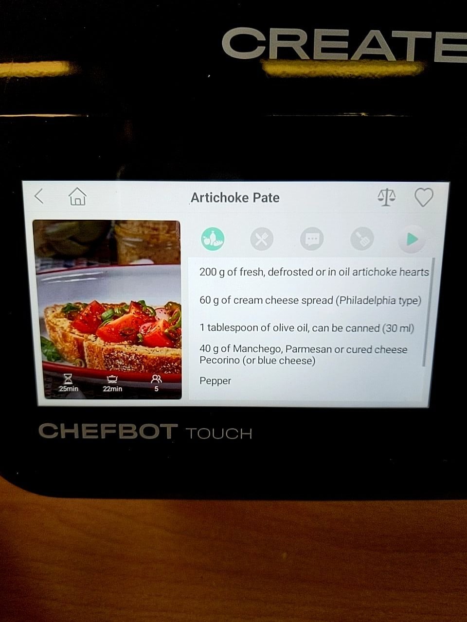 Kuchyňský robot s dotykovou obrazovkou, WiFi, vaření v páře (záruka 12. měs.) Create (Ikohs) Chefbot Touch