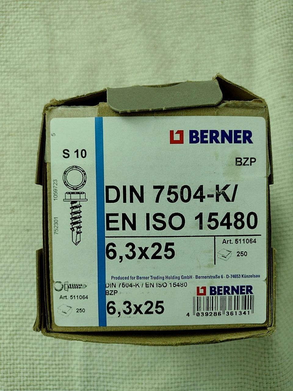 Šrouby Berner 6,3x25