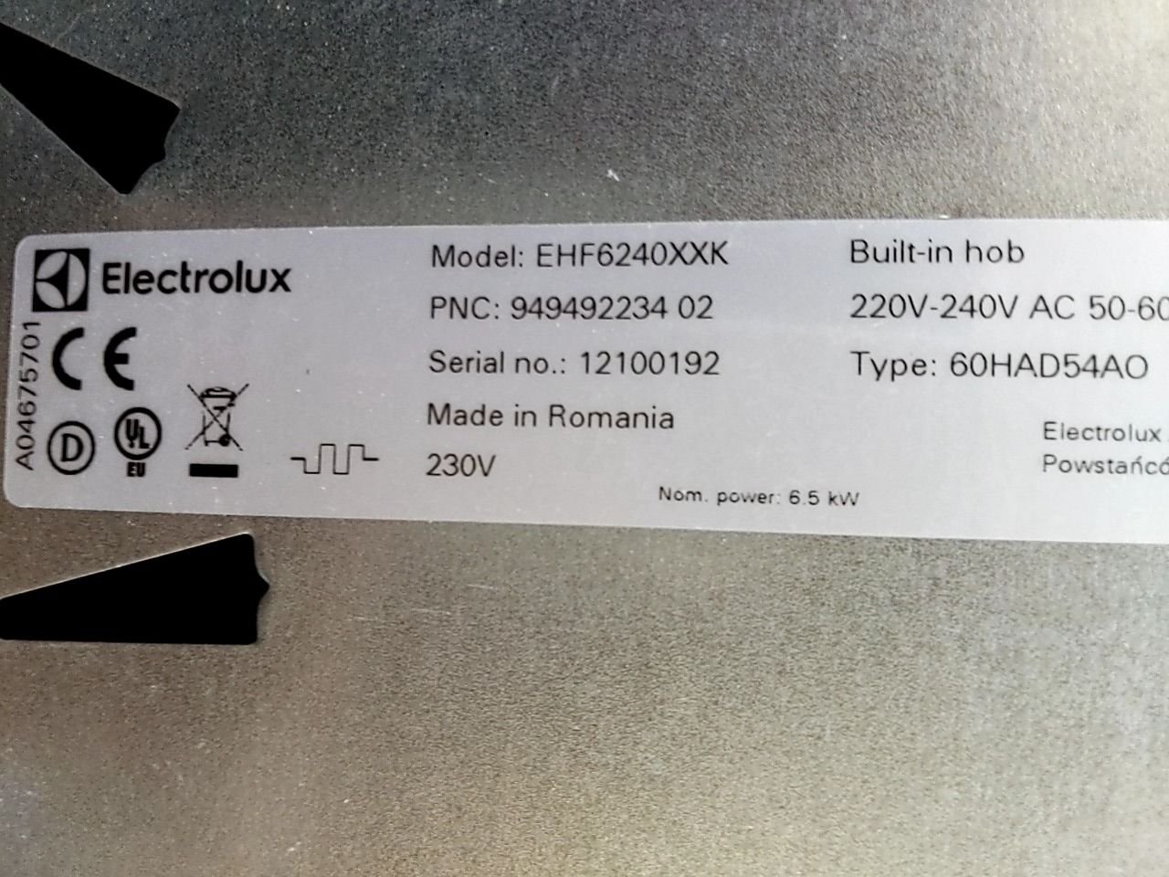 Sklokeramická varná deska Electrolux EHF6240XXK