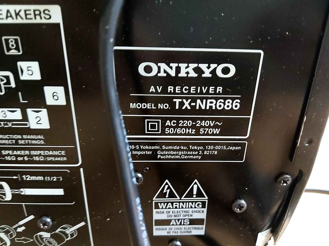 AV receiver onkyo tx-nr686