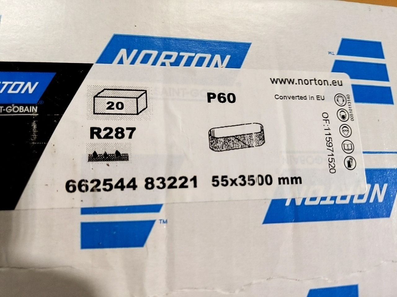 Brusný pás Norton 55 x 3500 mm