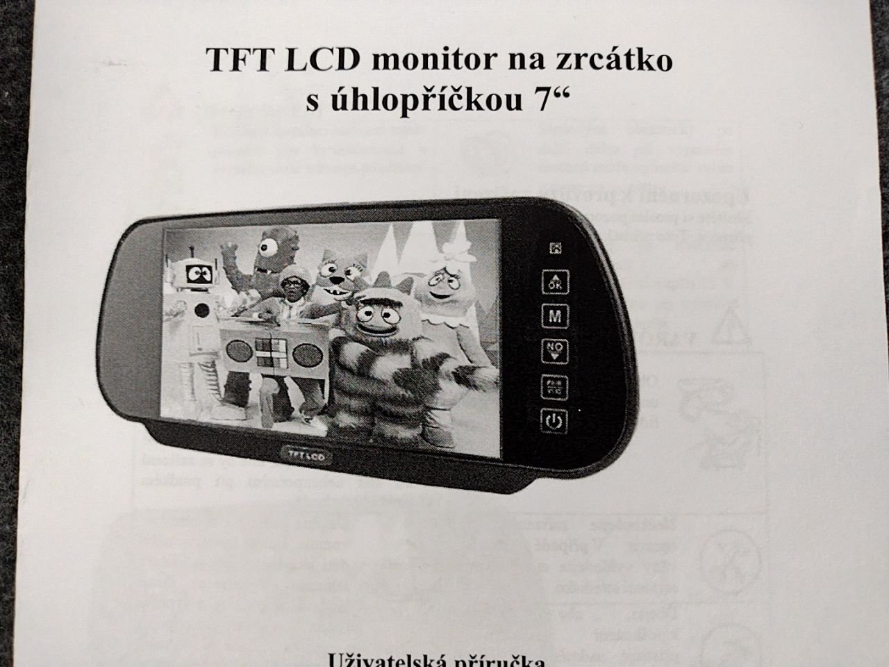 LCD monitor na zrcátko  