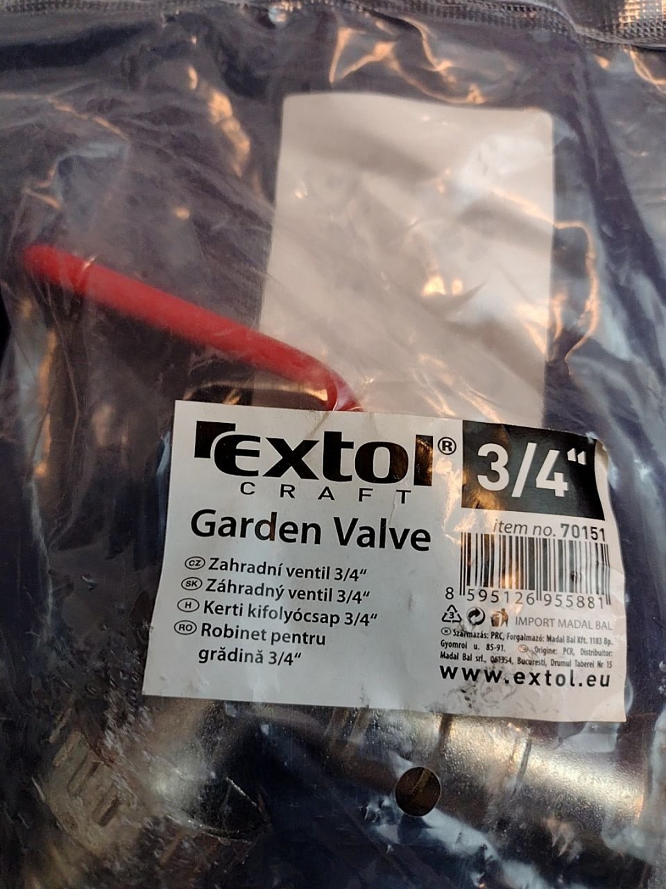 Zahradní ventil 3/4" EXTOL 