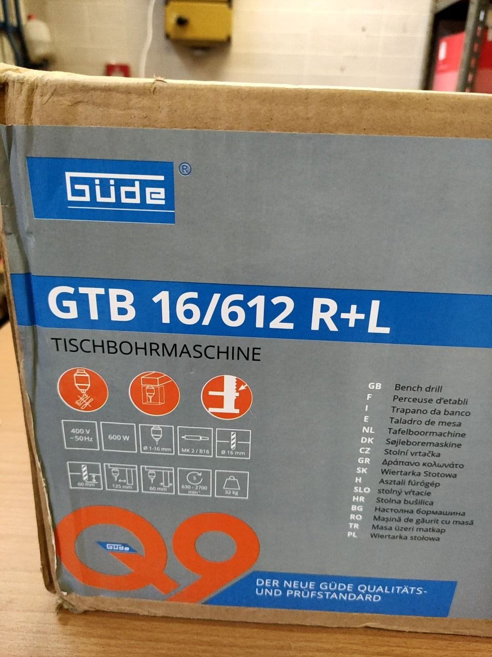 stolní vrtačka GÜDE GTB 16/612 R+L