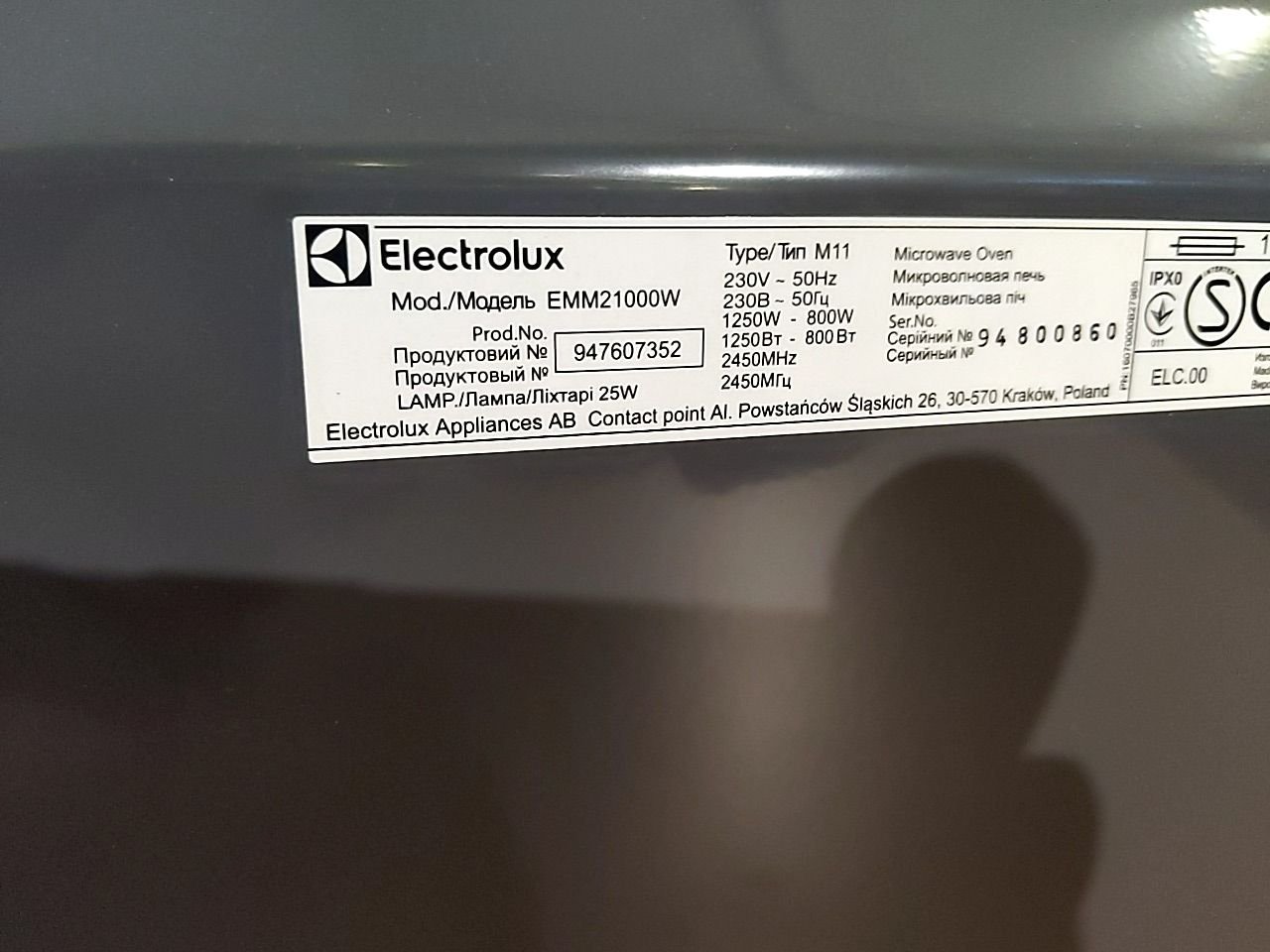 Mikrovlnná trouba s mechanickým ovládáním Elektrolux EMM 21000 W