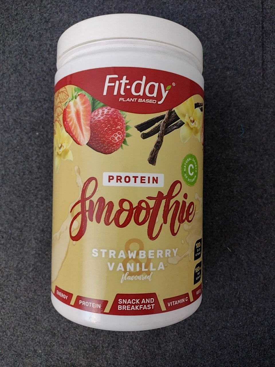 Smoothie jahoda-vanilka s proteinem Fit-Day 900 gr