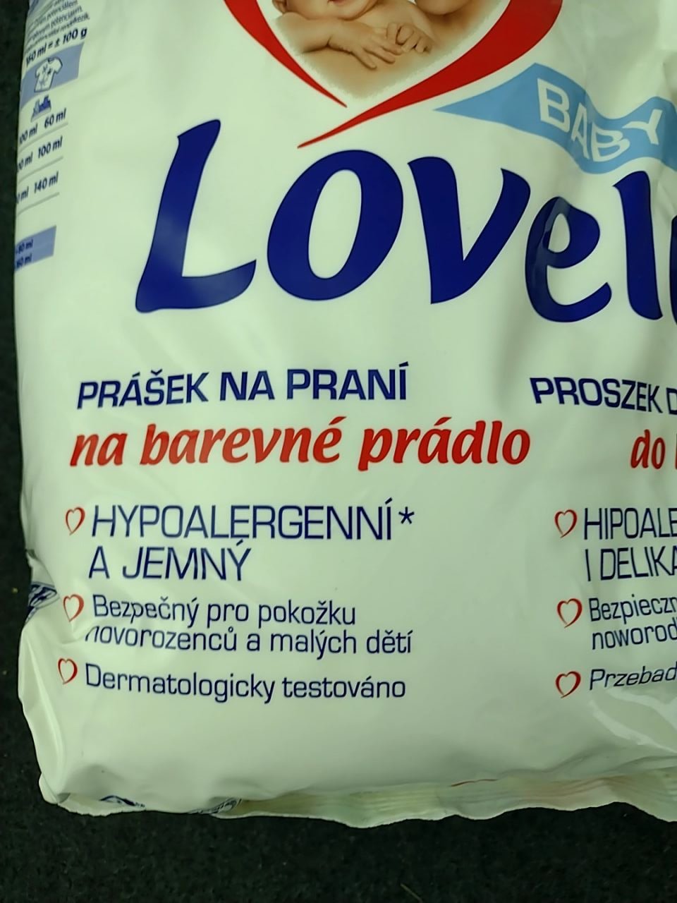 Prášek na praní - barevné prádlo Lovela 