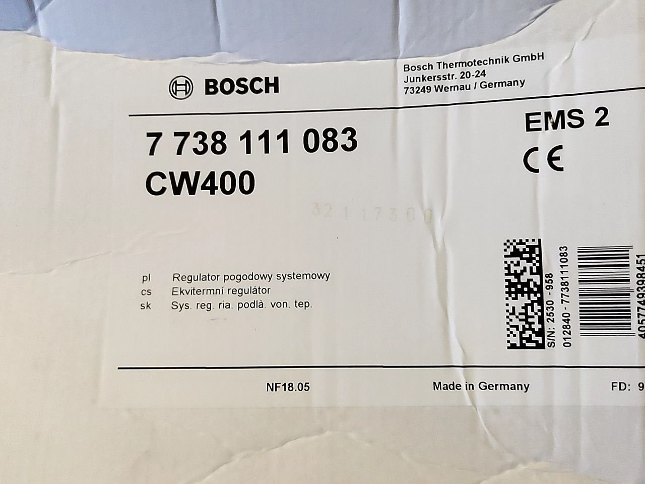 Systémový regulátor Bosch CW 400