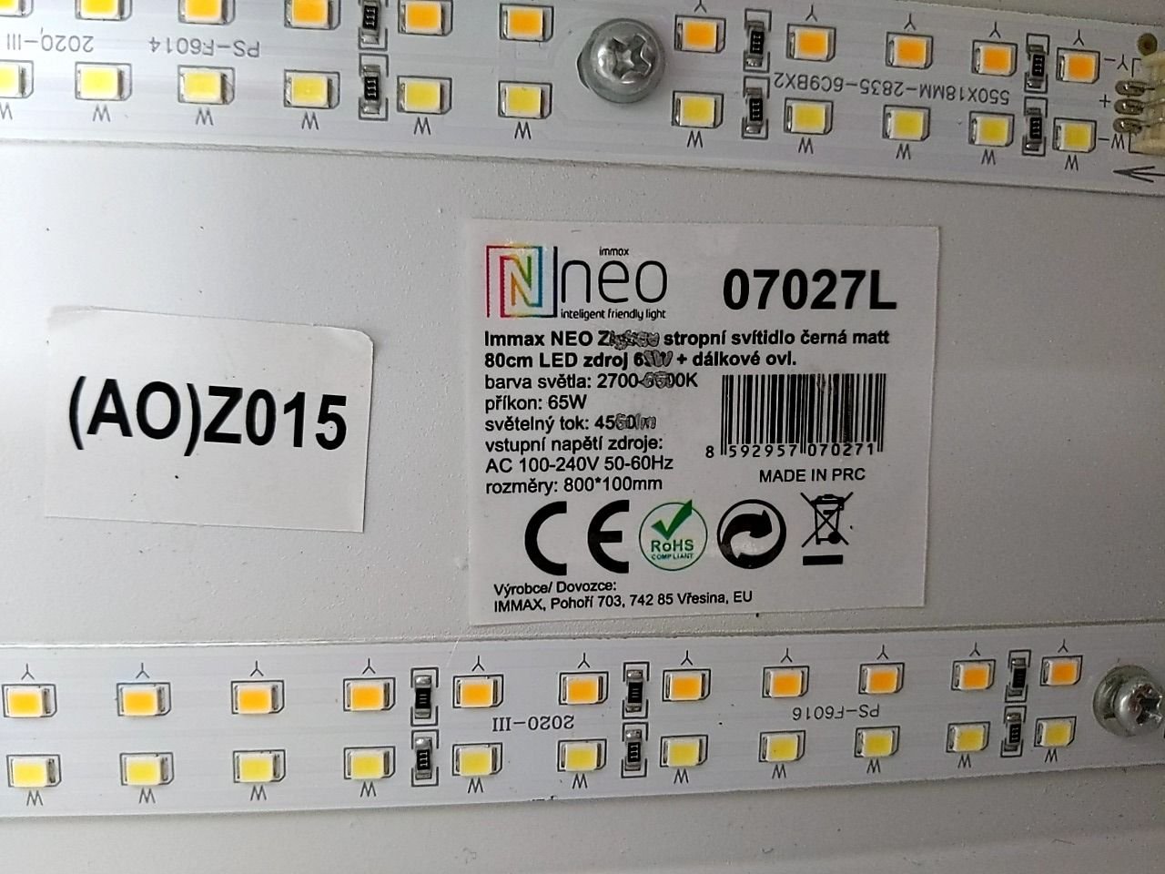 LED stropní čtvercové svítidlo Immax NEO Zigbee bílá mat 65W