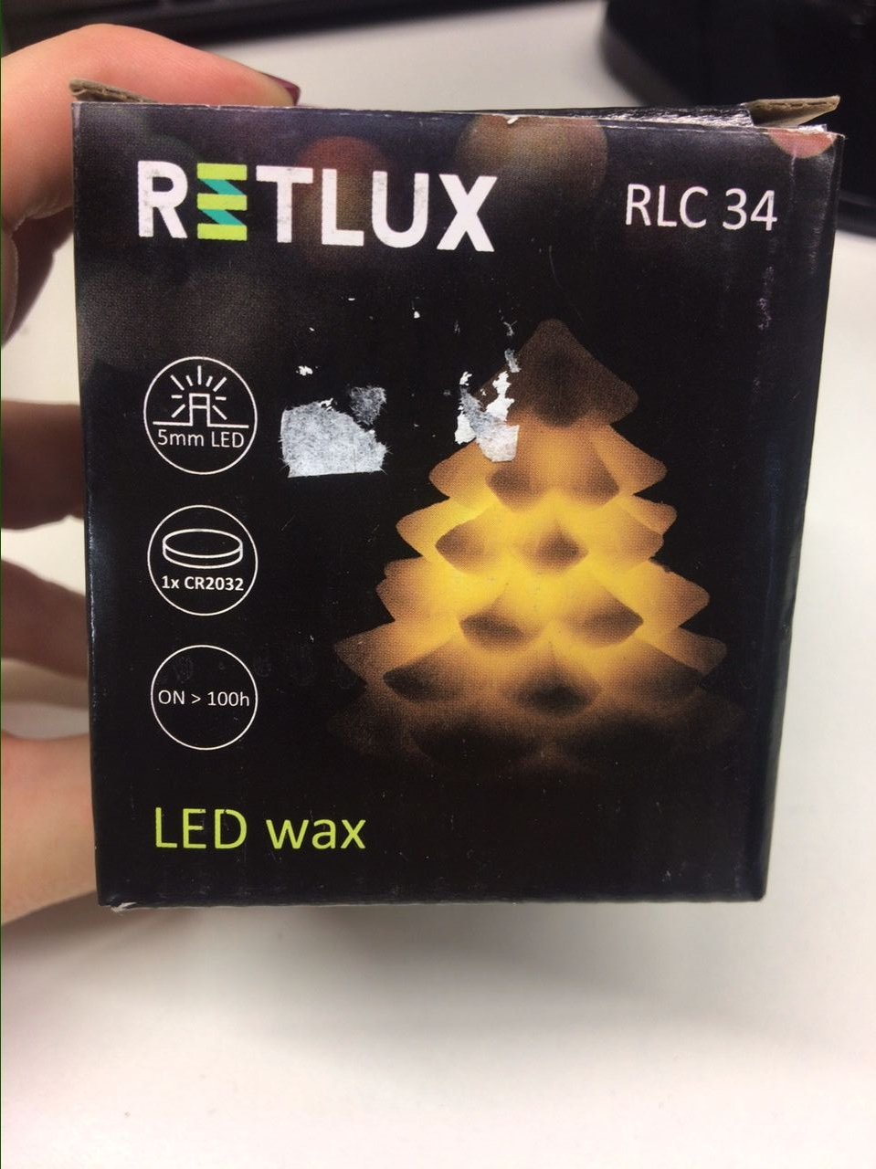 LED svíčka z přírodního vosku Retlux