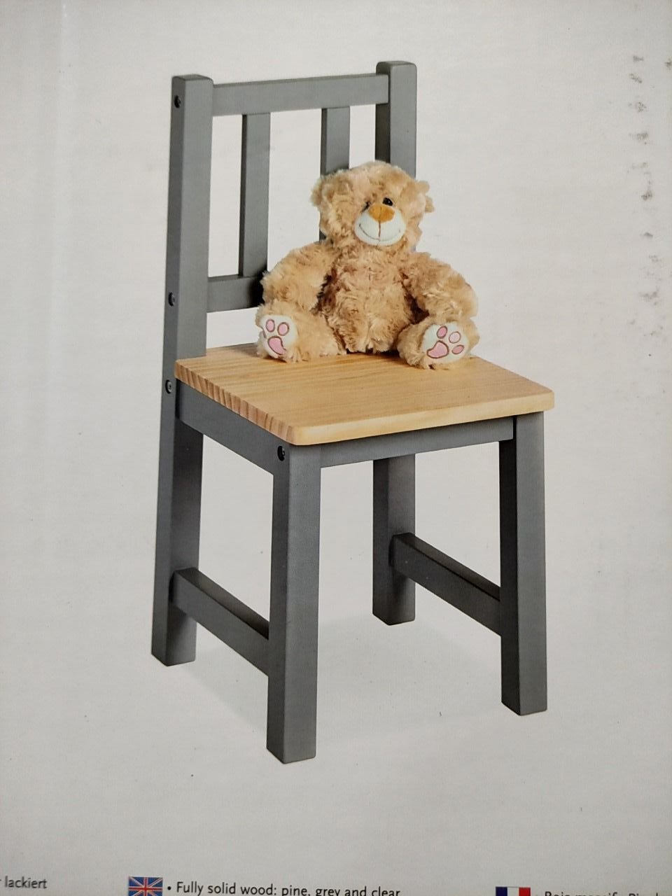 Dětské židle barvy šedá/přírodní Pinolino Fenna 2 ks, nosnost max. 30 kg,  pro děti od 2-7 let