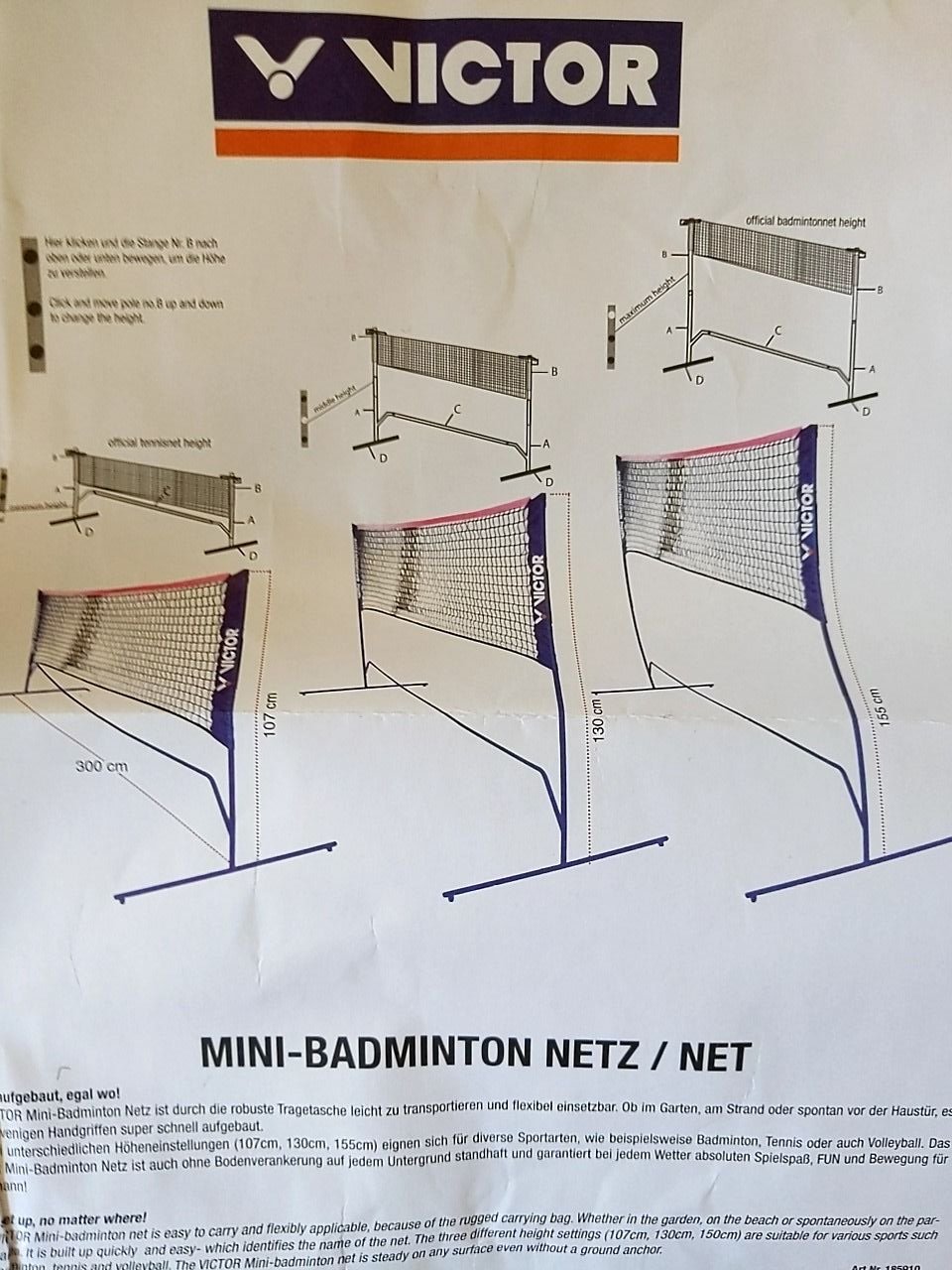 Síť na mini badminton  