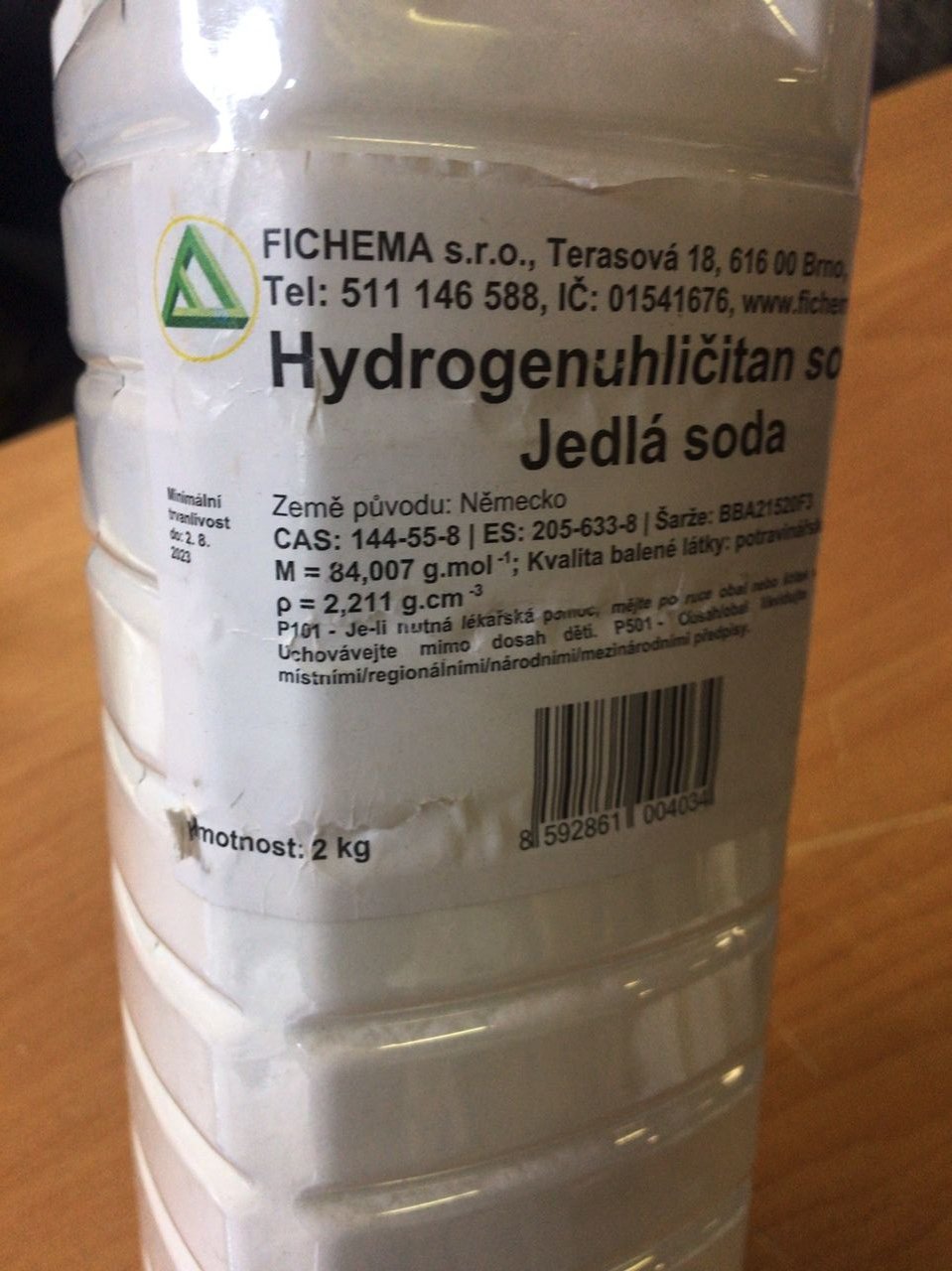 Hydrogen uhličitan sodný - jedlá soda Fichema 2 kg