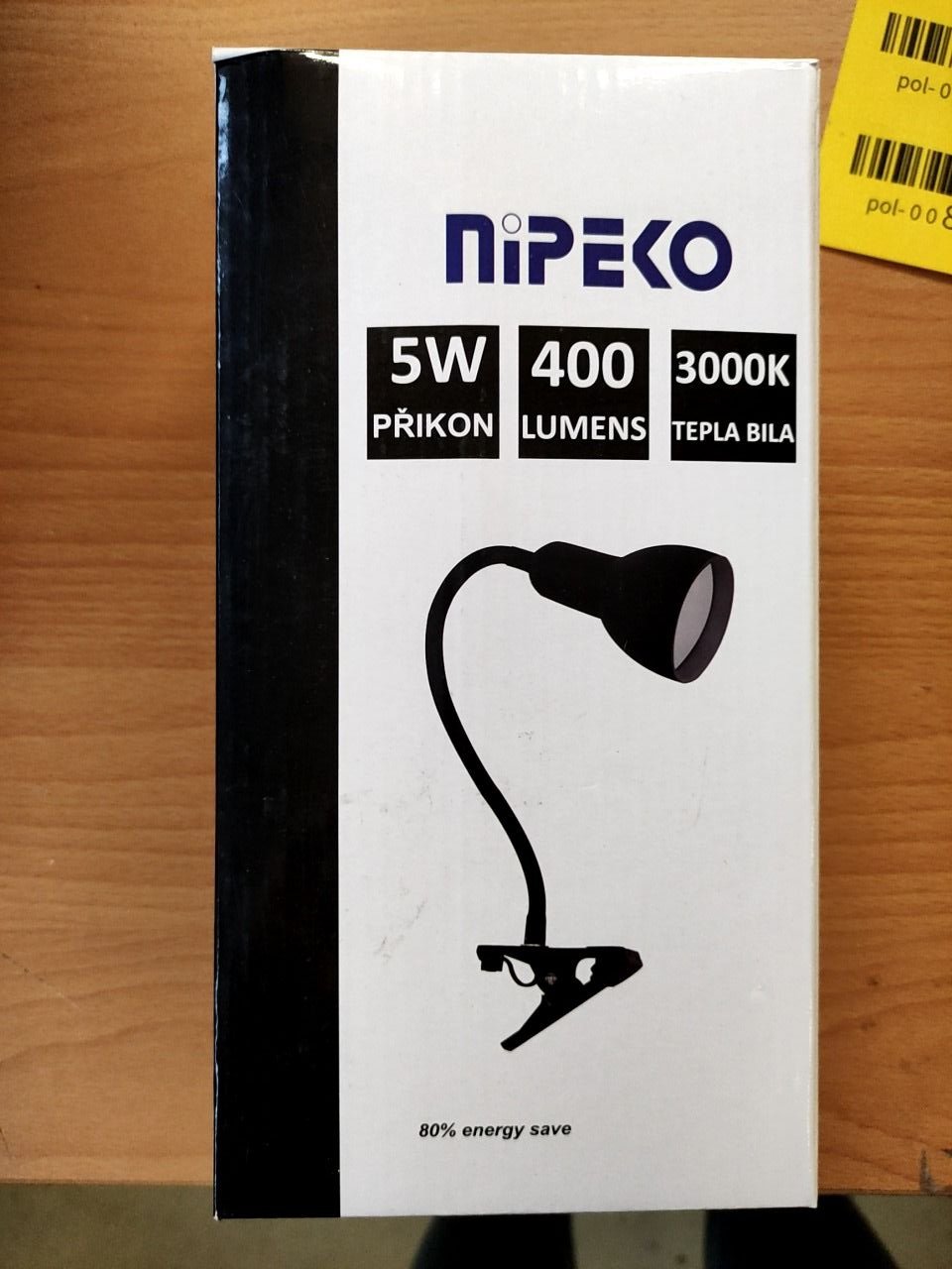 LED skřipcová stolní lampička Nipeko Fialová