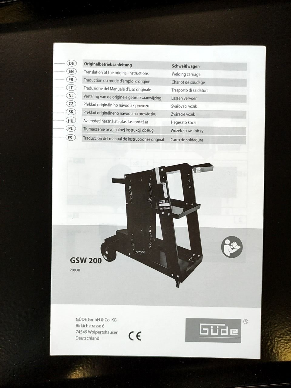 Svářečský vozík Gude GSW 200 ocelový rám, (dx š xv): 705 x 385 x 775 mm.