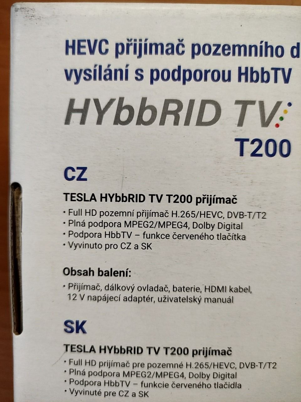 HYbbRID TV T200 - DVB-T2 H.265 - přijímač HbbTV Tesla T200