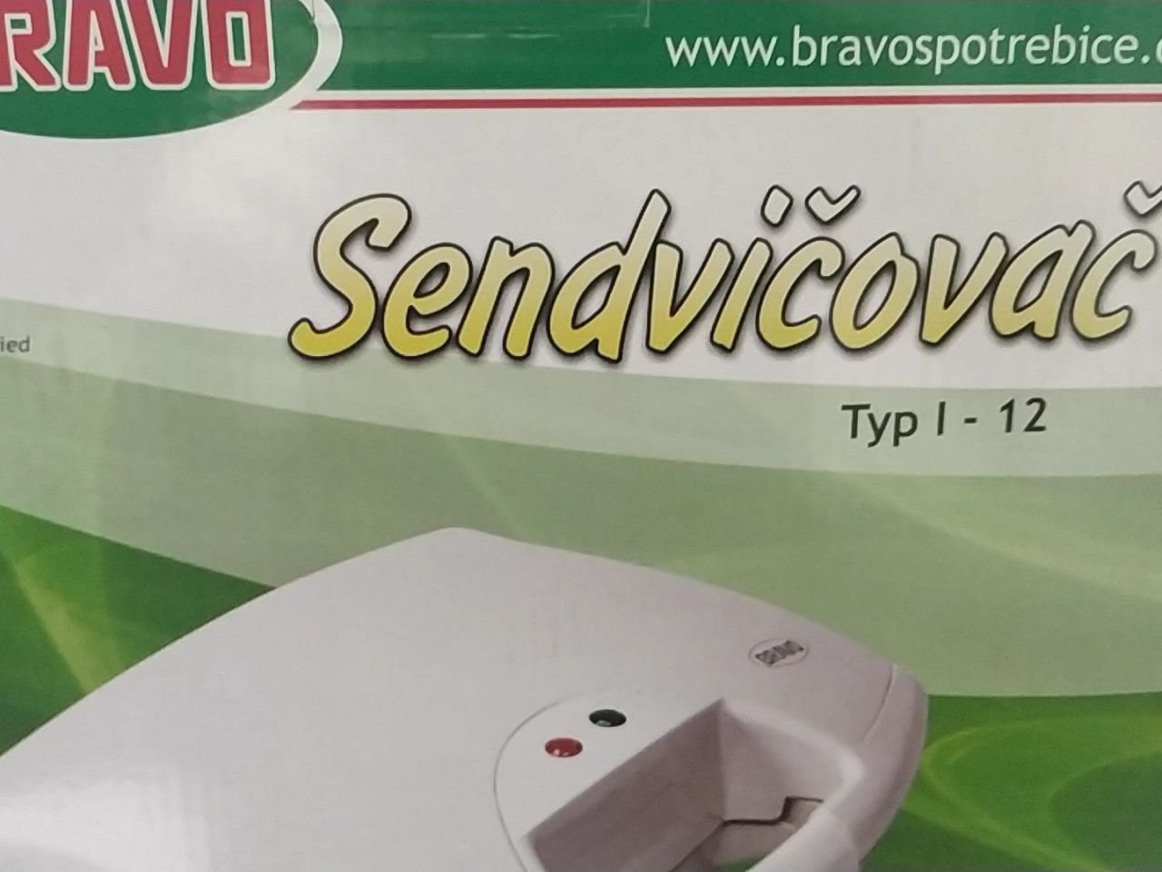 Sendvičovač s deskami ve tvaru trojúhelníku Bravo Typ I-12, hnědo bílá barva