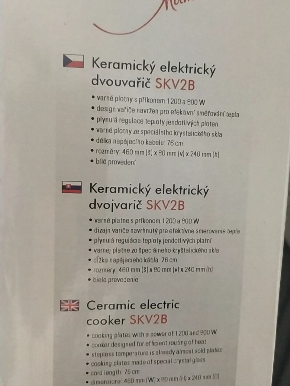 Keramický elektrický dvouvařič Vigan SKV2B