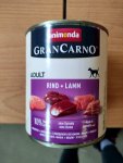 Konzerva pro psy s hovězím a jehněčím Gran Carno 800 gr