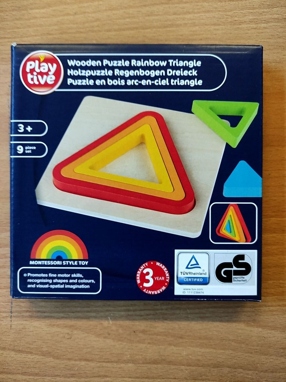 Dřevěné puzzle s trojúhelníky PlayTive pro děti od 3 let